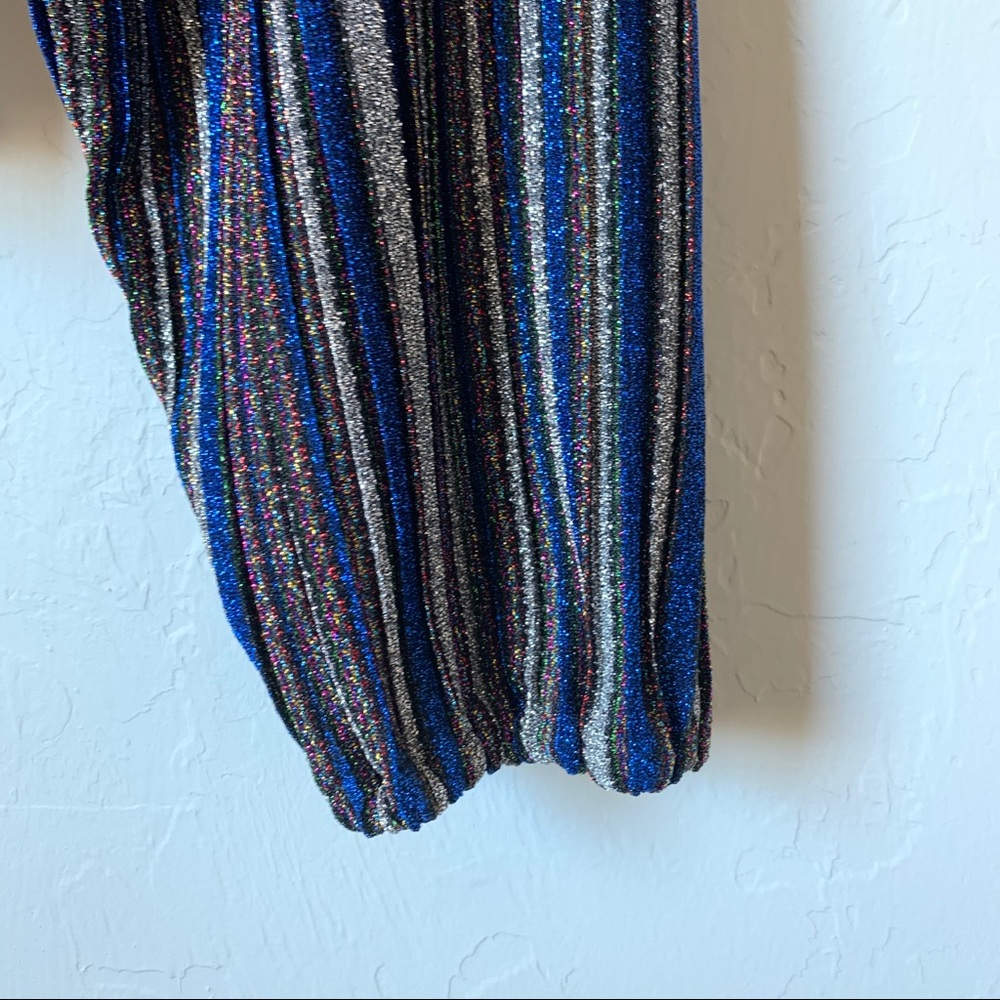 Karlie Metallic Blue/Silver/Multi Party Blouse - Picture 3 of 12